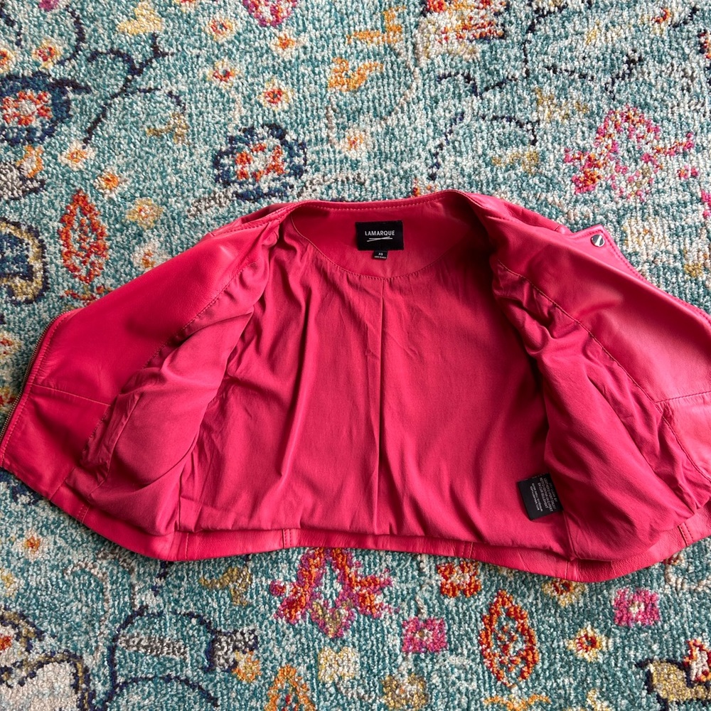 LaMarque cropped short sleeve leather jacket - Picture 4 of 5